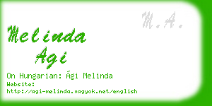 melinda agi business card