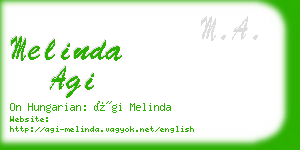 melinda agi business card